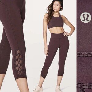 Lululemon Tied To Crop It Leggings 21" Midnight Plum (deep purple)